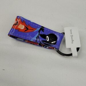 NEW VERA BRADLEY Mural Garden purple red loop snap key ring Keychain NWT